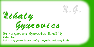 mihaly gyurovics business card